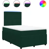 vidaXL Lit boxspring avec matelas vert foncé 120x200 cm velours