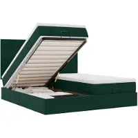 vidaXL Lit ottoman avec matelas vert foncé 200x200 cm velours