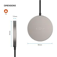 FIXED Chargeur inductif, Qi2, 15W, avec MagSafe, MagPad Slim, titane-noir