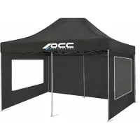 OCC Motorsport 420 Oxford Tent Wall With Window 6x2m Noir 6 x 2 m