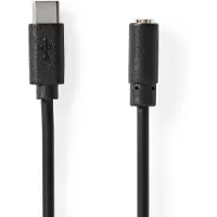 Nedis Adaptateur USB-C - USB 2.0 - USB-C mâle - 3.5 mm femelle - 1.00 m - rond - nickelé - PVC - noir - boîte