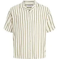 Jack & Jones Plus Chemise 'JJEJeff' crème / olive