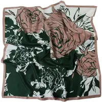 Alberto Cabale Écharpe 'Rose Zoé' vert foncé