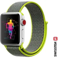 Swissten - Apple Watch en nylon Velcro 38-41 mm (vert brillant)