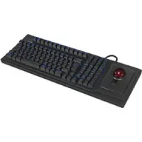 Keysonic KSK-8202ELU-T (DE), clavier mécanique de taille complète avec grande boule de suivi, disposition QWERTZ allemande