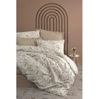 L'essentiel Maison , Moil - Beige, ensemble linge de lit, beige, 100 % COTON RANFORCE, 240 x 220 cm