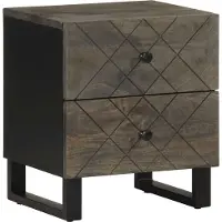 vidaXL Table de chevet noir 40x33x46 cm bois de manguier solide