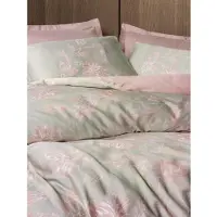 L'essentiel Maison , ensemble housse de couette en satin King (FR), Betula - Powder, 100 % satin de coton, poudre, 240 x 220 cm