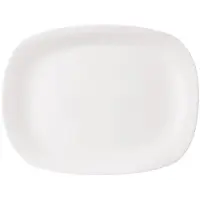 Orion Plat de service en verre BLANC, plat rectangulaire en verre, 28 x 21 cm, polyvalent, Assiettes, Blanc