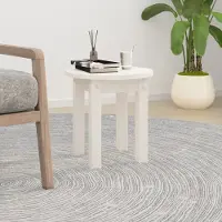 Prolenta Maison Exclusive - Table basse blanche Ø 35x35 cm Bois massif Pin