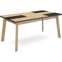 Skraut Home ODIN Table à manger, 167x90x75cm, Pour 8 personnes, Pieds en bois, Chêne et noir
