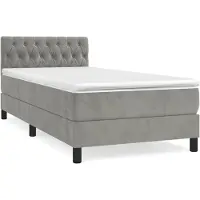 Syfax Sommier à lattes de lit et matelas Gris clair 90x200 cm Velours