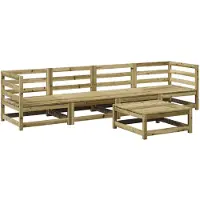 vidaXL Ensemble de 5 canapés de jardin en pin imprégné