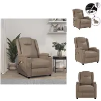 vidaXL Fauteuil de massage électrique Cappuccino-Brun similicuir - Fauteuil de massage