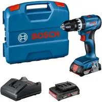 Bosch GSB 18V-45 Perceuse-visseuse à percussion sans fil (avec 2x 2,0 Ah batterie + chargeur + coffret)