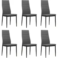 Syfax Chaises à manger lot de 6 gris clair tissu