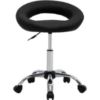 Syfax Chaise pivotante à manger Noir Similicuir