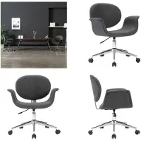 vidaXL Chaise de bureau pivotante en tissu gris - Chaise de bureau - Chaises de bureau - Chaise de bureau pivotante - Chaises de bureau pivotantes