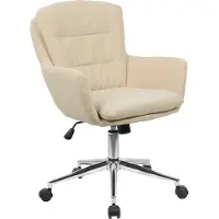 SVITA MARTE Chaise de bureau Chaise pivotante réglable en hauteur Tissu avec roulettes Beige