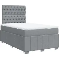 Syfax Sommier à lattes de lit et matelas gris clair 120x190 cm tissu