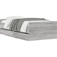 vidaXL Cadre de lit avec tiroirs gris Sonoma 90x190 cm