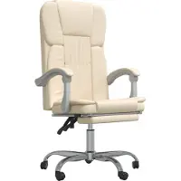 Syfax Fauteuil inclinable de bureau Crème Similicuir
