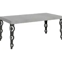 Itamoby Table Extensible Karamay 200/460X90 Cm Pieds Béton Anthracite