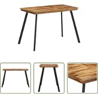 The Living Store Table de salle à manger 120x62x76 cm en teck massif