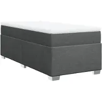 Syfax Sommier à lattes de lit et matelas Gris foncé 90x190 cm Tissu