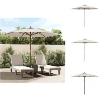 vidaXL Parasol avec mât en bois sable 299x240 cm - Parasols & ombrelles