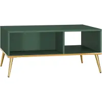 Furnlux Classic FURNLUX Table basse Fort Vert Et Or 90cm / Couleur principale : Vert / Dimensions : 90 x 42 x 60 cm