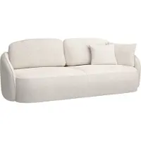 Selsey Savoy - Canapé 3 places avec fonction sommeil et revêtement chenille, blanc crème