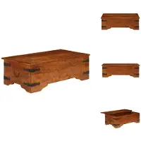 vidaXL Table basse en bois massif avec finition couleur miel 110x55x35 cm - Tables basses