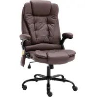 Syfax Chaise de bureau de massage marron foncé similicuir daim
