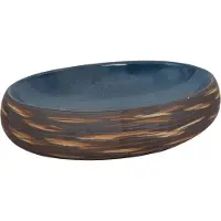 Syfax Vasque à poser marron et bleu ovale 59x40x15 cm céramique