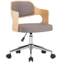 Syfax Chaise pivotante de bureau Taupe Bois courbé et tissu