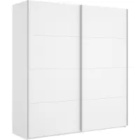 Dmora Alias - Armoire 2 Portes, 180x204h cm Blanc Brillant, Porte-manteau