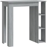 Syfax Table de bar avec étagère sonoma gris bois d'ingénierie