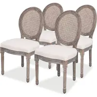 The Living Store Chaises de salle à manger 4 pcs. Tissu crème