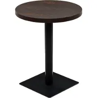 Syfax Table de bistro MDF et acier Rond 60 x 75 cm Frêne foncé