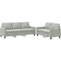 Syfax Ensemble de canapés 2 pcs avec coussins Gris clair Velours
