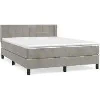 Syfax Sommier à lattes de lit et matelas Gris clair 140x200cm Velours