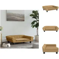vidaXL Lit pour chien marron 70x48x22 cm velours - Lits pour chiens