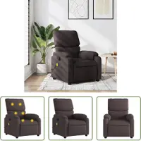 The Living Store fauteuil de massage tissu marron foncé