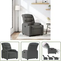 The Living Store Fauteuil relax gris foncé Tissu