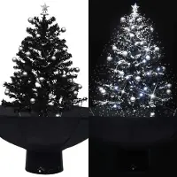 Prolenta Maison Exclusive - Sapin de Noël avec effet neige et socle parapluie, noir, 75 cm, PVC