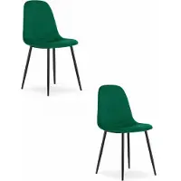 Leobert Chaise COMO - velours vert foncé x 2