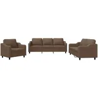 vidaXL Ensemble de canapés 3 pièces avec coussins Tissu brun