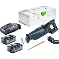 Festool RSC 18 EB-Basic Scie sabre sans fil 18 V Brushless + 2x batterie 8,0 Ah + chargeur rapide + Systainer