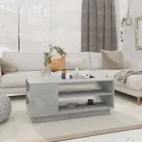 vidaXL 2025 Table basse moderne gris béton 102x55x43 cm Bois composite - Tables basses,Design 8371958 1parcel